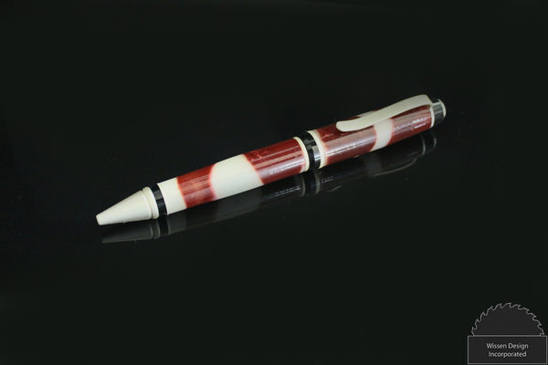 Gunnery Series Maroon and White Acrylic Ballpoint Pen
